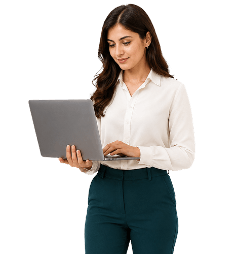 Digital specialist working on a laptop